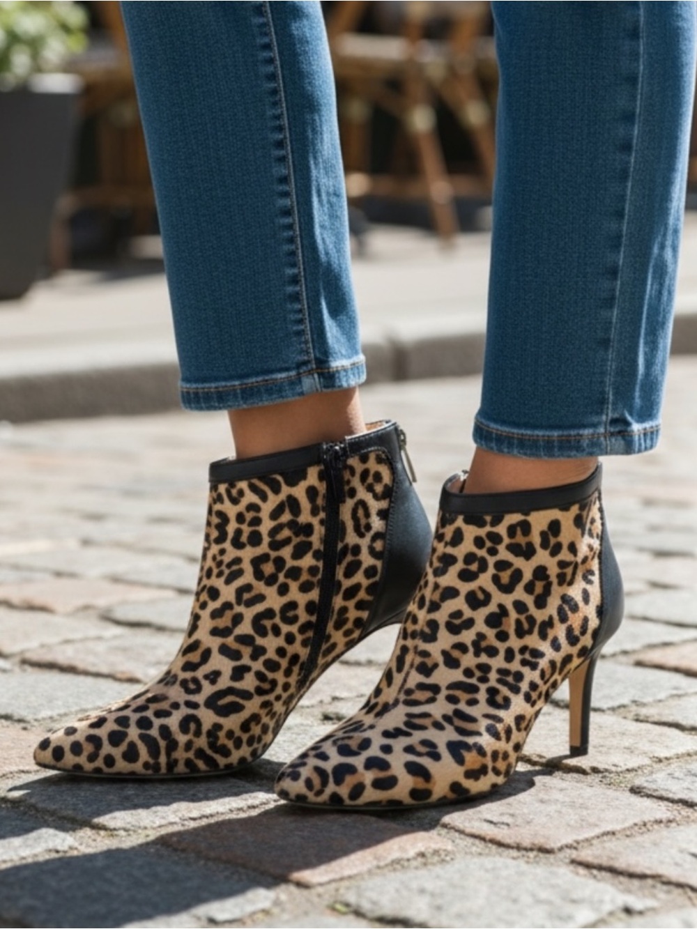 Adrienne Vittadini Leopard Print Ankle Boots